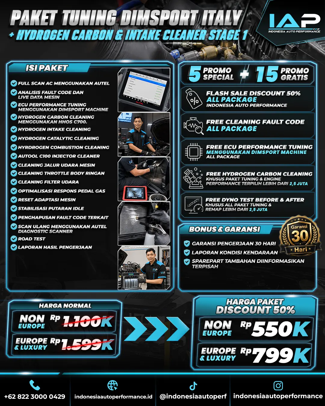 PAKET TUNING DIMSPORT ITALY + HYDROGEN CARBON & INTAKE CLEANER STAGE 1