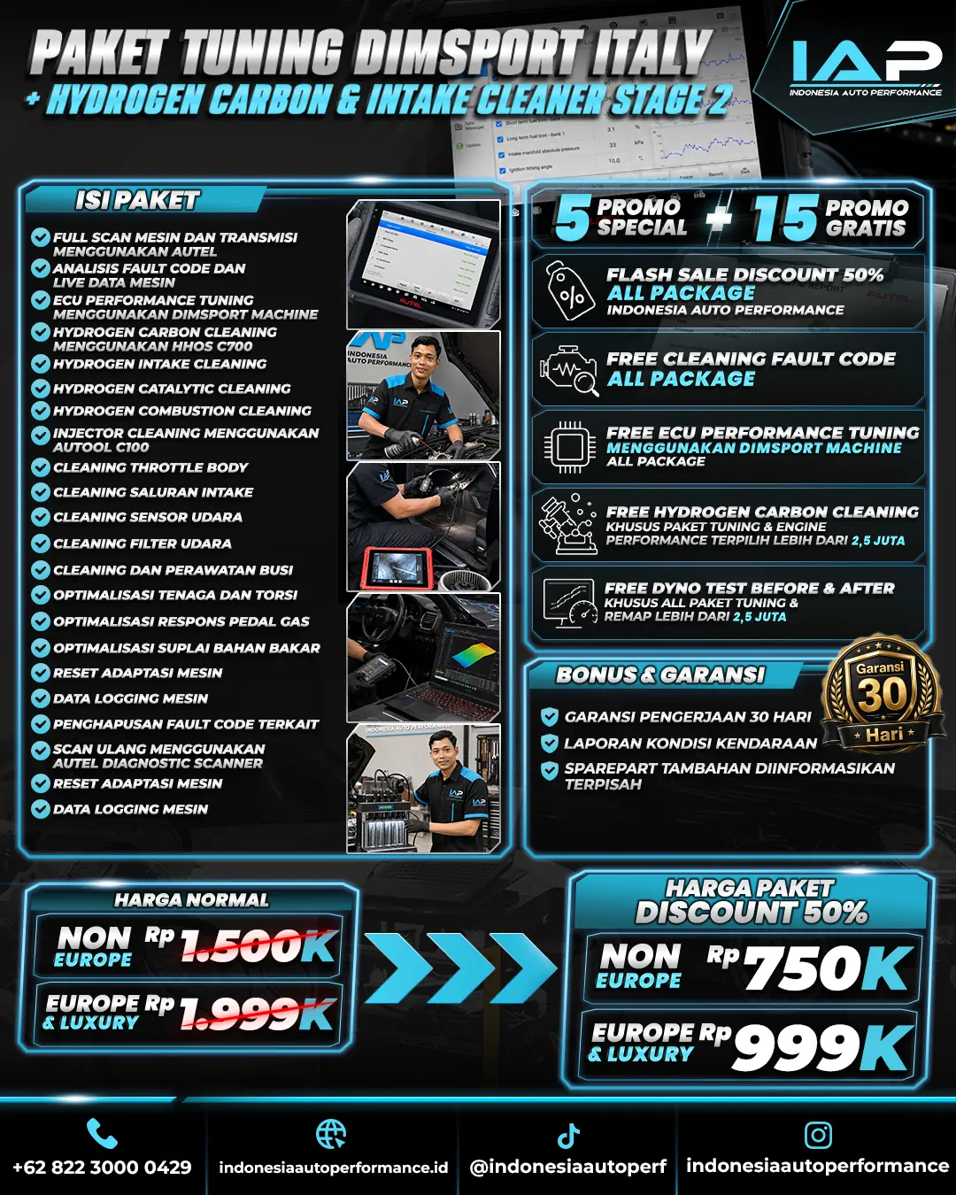 PAKET TUNING DIMSPORT ITALY + HYDROGEN CARBON & INTAKE CLEANER STAGE 2