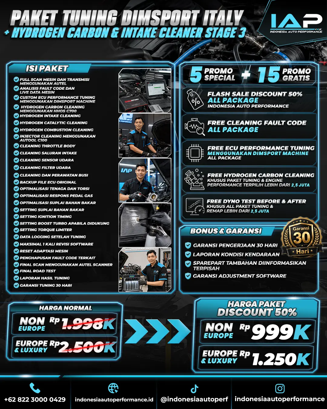 PAKET TUNING DIMSPORT ITALY + HYDROGEN CARBON & INTAKE CLEANER STAGE 3
